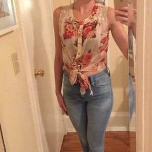Sheer Floral Top